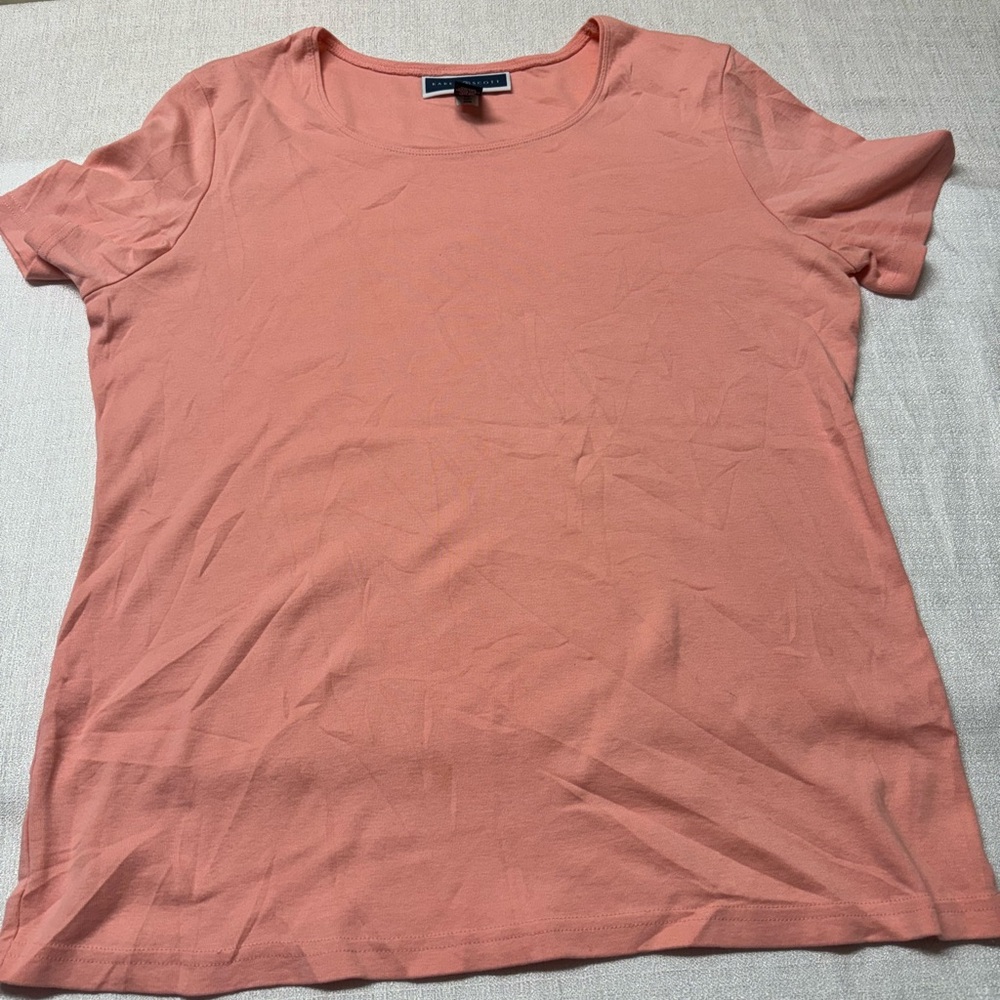 Karen Scott Coral Short Sleeve Women's‎ Tee size L